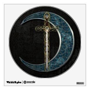 Celtic Sword and Moon Wall Decal