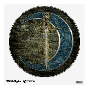 Celtic Sword and Moon Wall Sticker