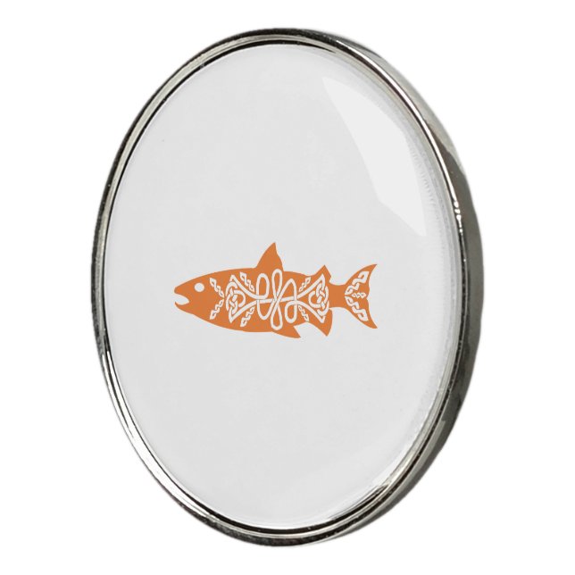 Celtic Symbol Salmon Salmons Fish Ocean Gift Idea Golf Ball Marker (3/4)