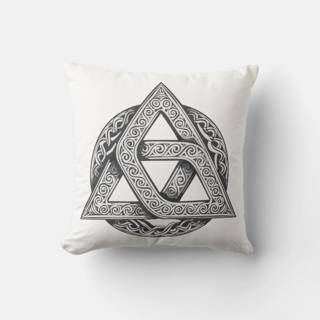 Celtic symbol, trinity knot throw pillow (Front)