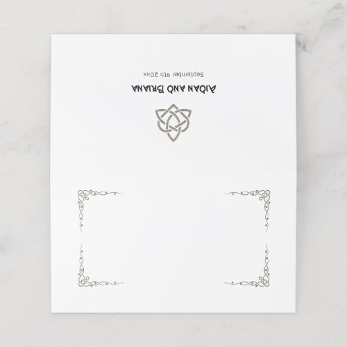 Celtic symbols and foliage blank place card