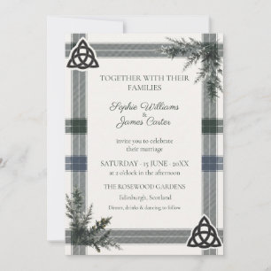 Celtic Tartan Botanical Heritage Wedding Invitation