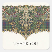 Celtic Tartan Thank You Wedding Sticker