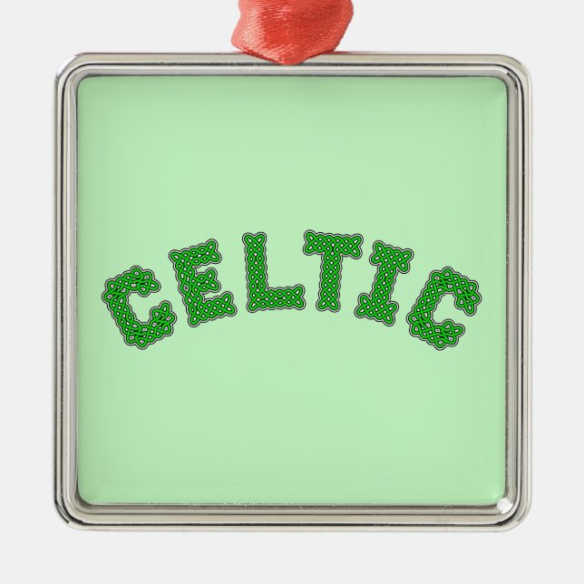 Celtic Text Metal Ornament (Front)