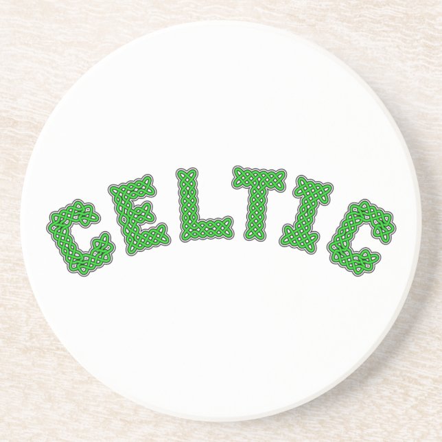 Celtic Text Sandstone Coaster (Front)