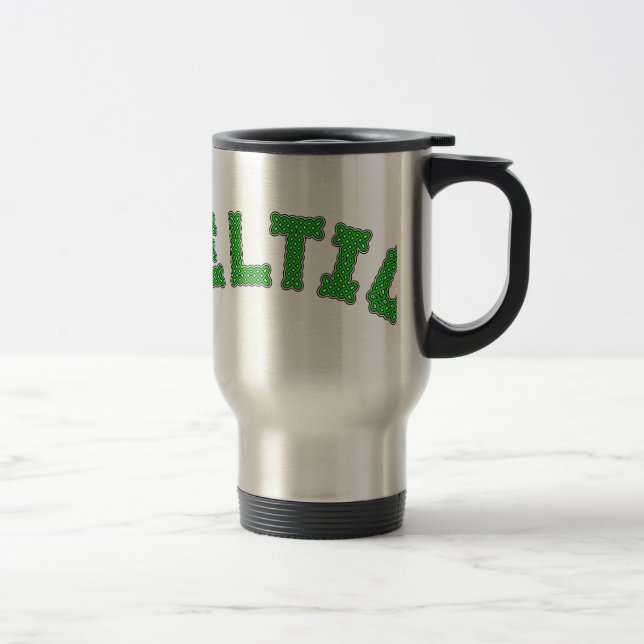Celtic Text Travel Mug (Right)