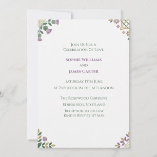 Celtic Thistle Scottish Wedding Invitation