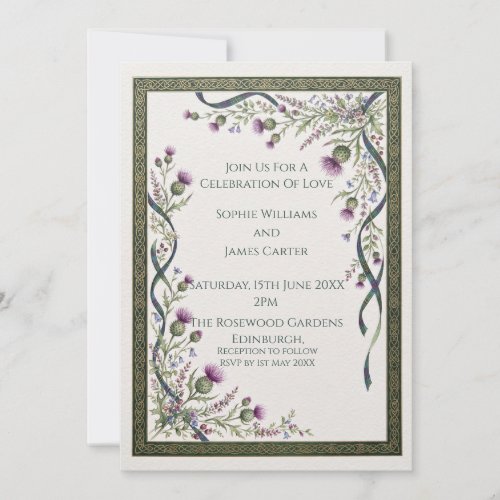 Celtic Thistle Wedding Invitation