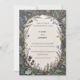 Celtic Thistle Wedding Invitation
