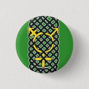 Celtic Transgender Symbol Yellow Pinback Button