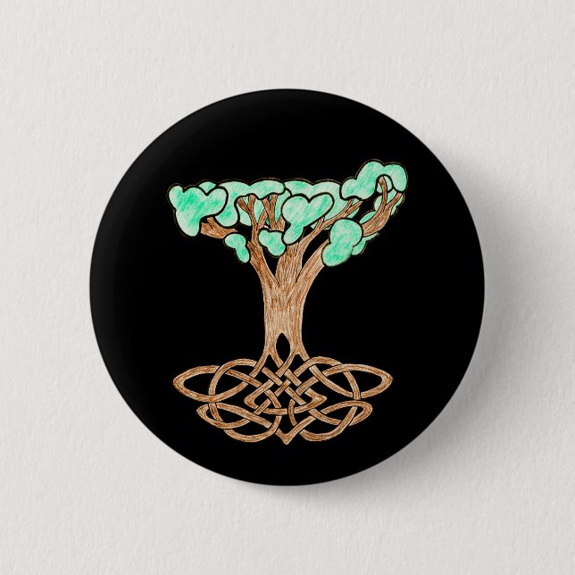 Celtic Tree Button-Pin Button (Front)