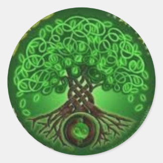 celtic tree. classic round sticker