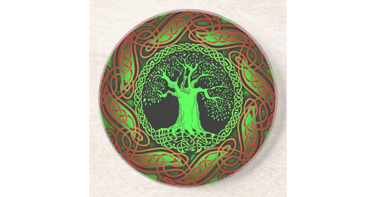 Celtic Trinity Knot Pine Wood Slice Coaster Set of 4, Engraved