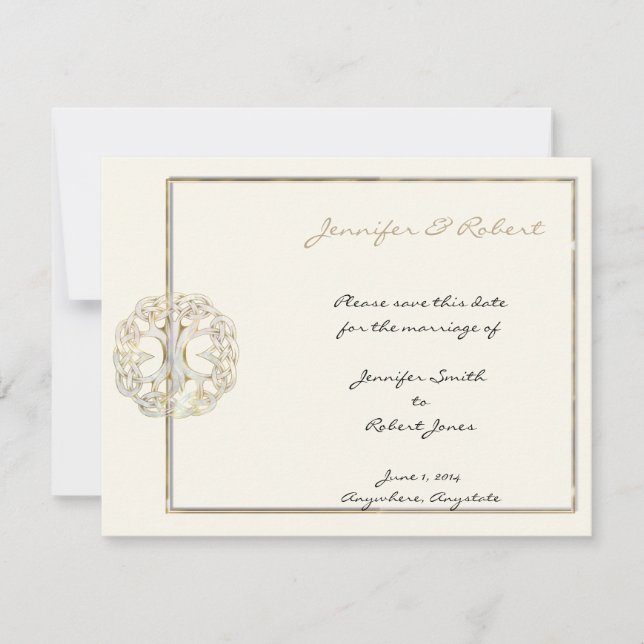 Celtic Tree of Life Gold Save the Date (Front)