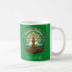 Celtic Tree of Life in Emerald Green Coffee Mug
