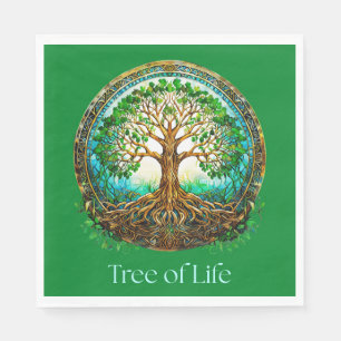 Celtic Tree of Life in Emerald Green Napkins