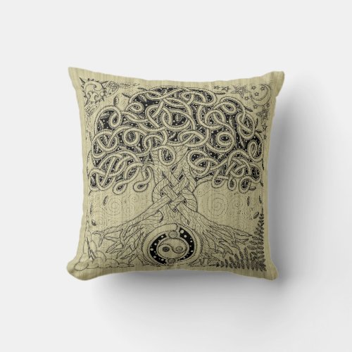 Celtic Tree of Life Ink Pillow