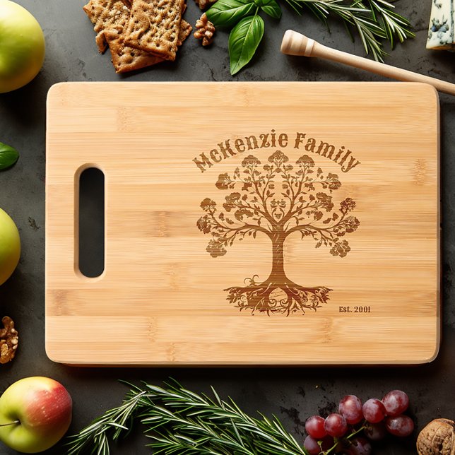 Celtic Tree of Life Monogram Family Cutting Board (Personalized Tree of Life 
 Charcuterie Cutting Board)