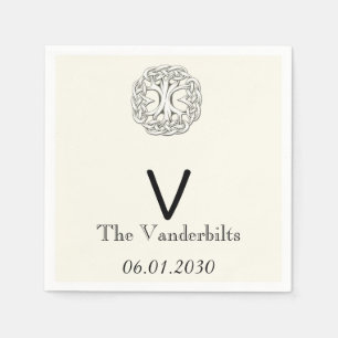 Celtic Tree of Life Monogram Wedding Napkins