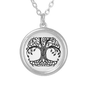 Celtic tree of life silver plated necklace