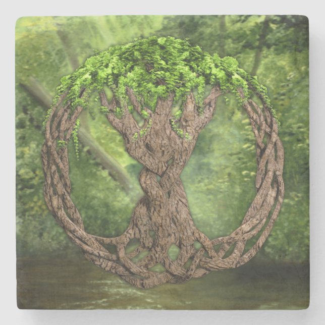 Celtic Tree Of Life Stone Coaster (Front)