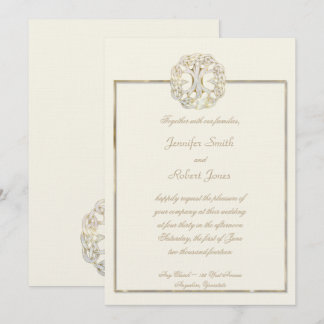 Celtic Tree of Life Thistle Wedding Invitation