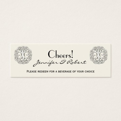 Customizable Celtic Tree of Life Wedding Drink Tickets Business Cards