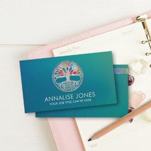 Celtic Tree of life - Yggdrasil - Pearl and color Business Card