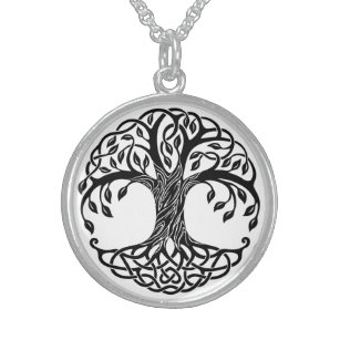 celtic tree sterling silver necklace