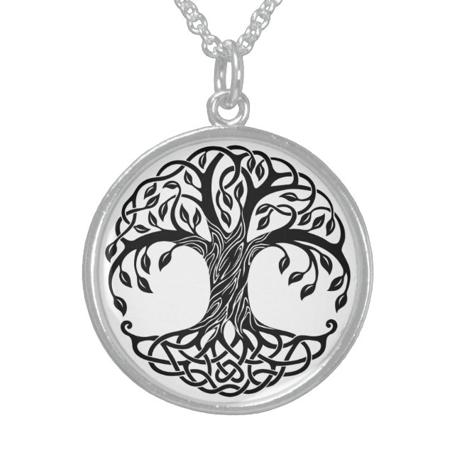 celtic tree sterling silver necklace (Front)