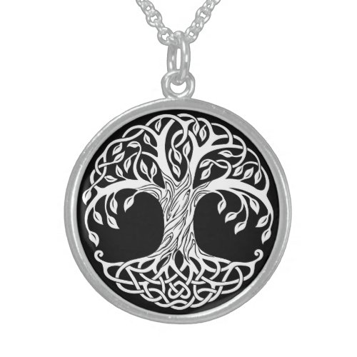 celtic tree sterling silver necklace