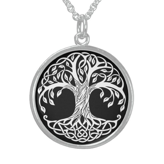 celtic tree sterling silver necklace (Front)