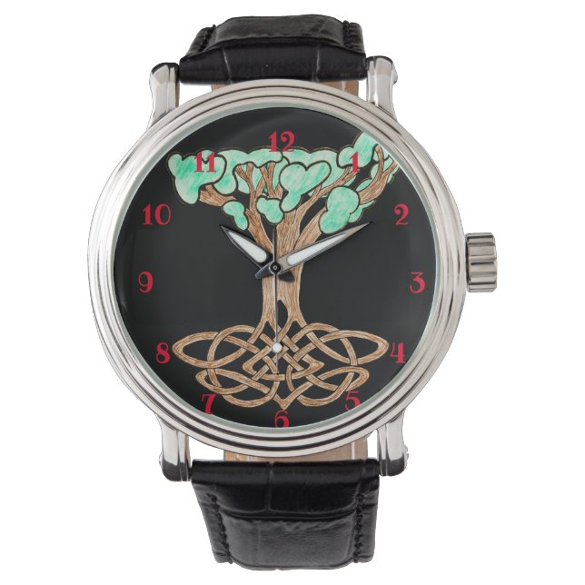 Celtic Tree Wall Clock Watch (Front)