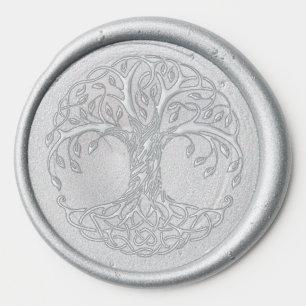 celtic tree wax seal stickers