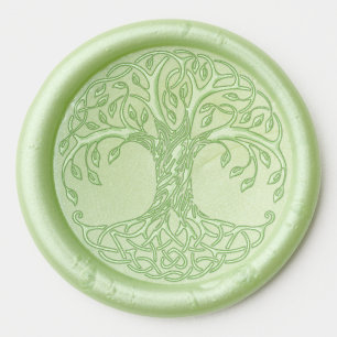 celtic tree wax seal stickers