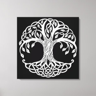 celtic tree wrapped canvas print