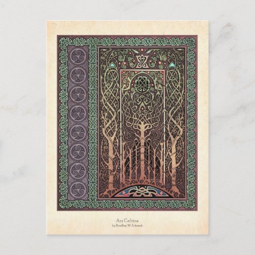 Celtic Trees Design Postcard