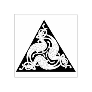 Celtic triangle birds Rubber stamp