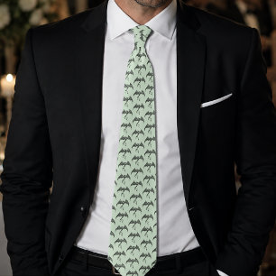 Celtic Tribal Dragon Black Green Neck Tie