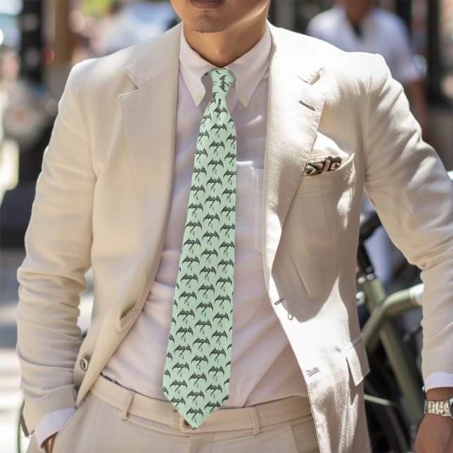 Celtic Tribal Dragon Black Green Neck Tie (Creator Uploaded)