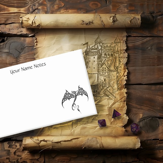 Celtic Tribal Dragon Knotwork Black White Fantasy Post-it Notes (Creator Uploaded)