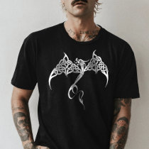 Celtic Tribal Dragon Knotwork Black White Fantasy