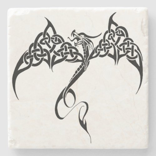 Celtic Tribal Dragon Stone Coaster