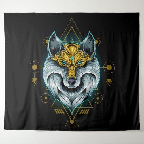 Celtic Tribal Wolf Tapestry