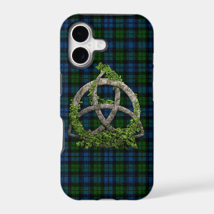 Celtic Trinity Knot And Campbell Military Tartan iPhone 17 Case