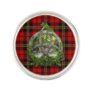Celtic Trinity Knot And Clan Brodie Tartan Lapel Pin