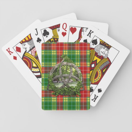 Celtic Trinity Knot And Clan Buchanan Tartan Poker Cards