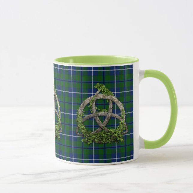 Celtic Trinity Knot And Clan Douglas Tartan Mug (Right)