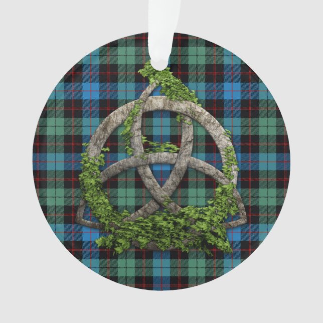 Celtic Trinity Knot And Clan Guthrie Tartan Ornament (Front)