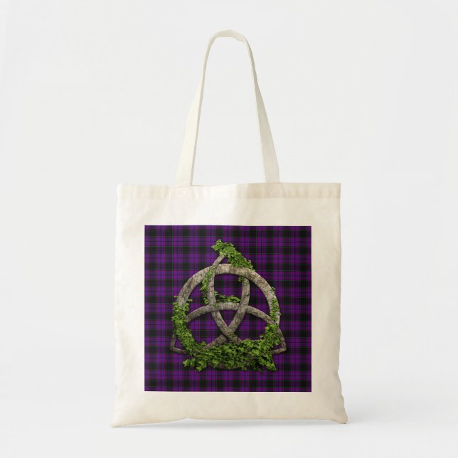 Celtic Trinity Knot And Clan Laird Tartan Tote Bag (Front)